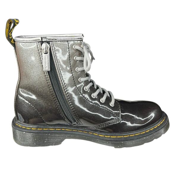 Dr. Martens Unisex Gradient Glitter Grey Black Combat Boot Size M 4 W 5 - Picture 4 of 10
